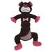 Cuddle Plush Mesh & Plush Squeaking Dog Toy Dark Brown