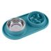 Dog Food Bowls Stainless Steel Pet Bowls & Dog Water Bowls with No-Spill and Non-Skid Feeder Bowls with Dog Bowl Mat for Dogs Cats Pets green