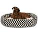 52 in. Zig Zag Sherpa Donut Pet Bed - Black