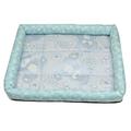 Cool Plush Pet Bed and Dog Crate Pad Machine Washable Crate Beds Patternï¼Œblue