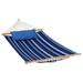 13 ft. Reversible Sunbrella Quilted Hammock Blue - Milano Cobalt Stripe & Canvas Capri Solid