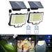 Solar Outdoor Lights Motion Sensor Waterproof with 400 Bright LED Remote Separate Panel 16.4Ft Cable Dusk to Dawn Lighting Mode Security Solar Powered Flood Light for Porch Yard Shed Wall