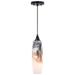 4.25 in. Milano Mini Pendant Ceiling Light with London Fog Glass Oil Rubbed Bronze