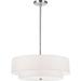 20 in. Everly 4 Light Incandescent 2 Tier Pendant Polished Chrome with White Shade