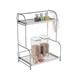 Kitchen Rack-2-Tiered Countertop Storage Shelves with 3 Side Hooks - Chrome