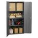 14 Gauge Flush Door Style Heavy Duty Lockable Shelf Cabinet with 3 Adjustable Shelves - Gray - 36 in.