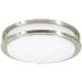 14 in. 18W 3000K 90CRI Luke Round Double Ring LED Flush Mount Ceiling Light with MW Sensor Brushed Nickel