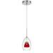 Integrated Dimmable LED Double Glass Mini Pendant Light Frosted Red - 6W 450 Lumen & 3000K