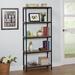 simple living piazza 5-tier wood and metal bookshelf features five shelves