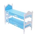 12TH Dollhouse Bunk Bed Miniature Bunk Bed Simulation Pretend Play Toy Furniture Model for Bedroom Kids Toy Micro Landscape blue