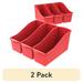 (2 pack) Storex Large Plastic Book and Magazine Bin Red 6-Pack