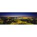 High angle view of buildings lit up at dusk Las Vegas Nevada USA Poster Print by - 36 x 12