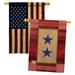 BD-MI-HP-108069-IP-BOAA-D-US12-BD 28 x 40 in. Military Impressions Decorative Vertical Double Sided USA Vintage Two Star Service Americana Applique House Flags - Pack of 2