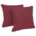 18 in. Double-Corded Solid Outdoor Spun Polyester Square Throw Pillows with Inserts Merlot - Set of 2