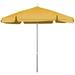 7.5 ft. Hex Garden Umbrella 6 Rib Push Up Bright Aluminum with Yellow Vinyl Coated Weave Canopy