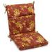 22 x 45 in. Spun Polyester Patterned Outdoor Squared Seat & Back Chair Cushion Passion Ruby