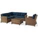 Bradenton 5 Piece Outdoor Wicker Seating Set - Navy