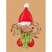 Christmas Reindeer Fleur de lis Garden Size Flag