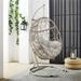 Outdoor Wicker Hanging Egg Chair Light Brown & Sand - Egg Chair & Stand