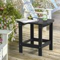 Black Plastic Outdoor Side Table Patio Adirondack Square End Table Weather Resistant