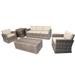 300 lbs Outdoor Full Sofa Coffee & Side Table Rattan Pool Patio Garden Set - 5 Piece - Mixed Grey