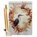 Birds Wreath Animals Bird 28 x 40 in. Double-Sided Decorative Horizontal Flags for Decoration Banner Garden Yard Gift