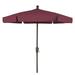 7.5 ft. 6 Rib Crank Champagne Bronze Hex Garden Umbrella with Burgundy Vinyl Coated Weave Canopy