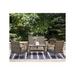 Nantucket Seating Set - 2 Chairs Loveseat Table Steel Plus Woven Fabric - 4 Piece