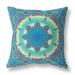 16 in. Jewel Indoor & Outdoor Zippered Throw Pillow Blue Green & Red