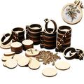 Mini Embroidery Hoop Mini Wood Hoop Ring Wooden Round Crossing Stitch Hoop Small Display Frame Circle for DIY Pendant Embroidery Frame Craft Favors Ornaments (1.2 x 1 Inch 20 Pieces)