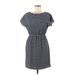 Jessica Howard Casual Dress Crew Neck Short sleeves: Blue Print Dresses - Women's Size 6 Petite