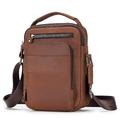 BAIGIO Men's Shoulder Bag Small Vintage Leather Bags with Handle Handbag Pouch Messenger Bag for Casual Business, Nubuck-brown, Vintage