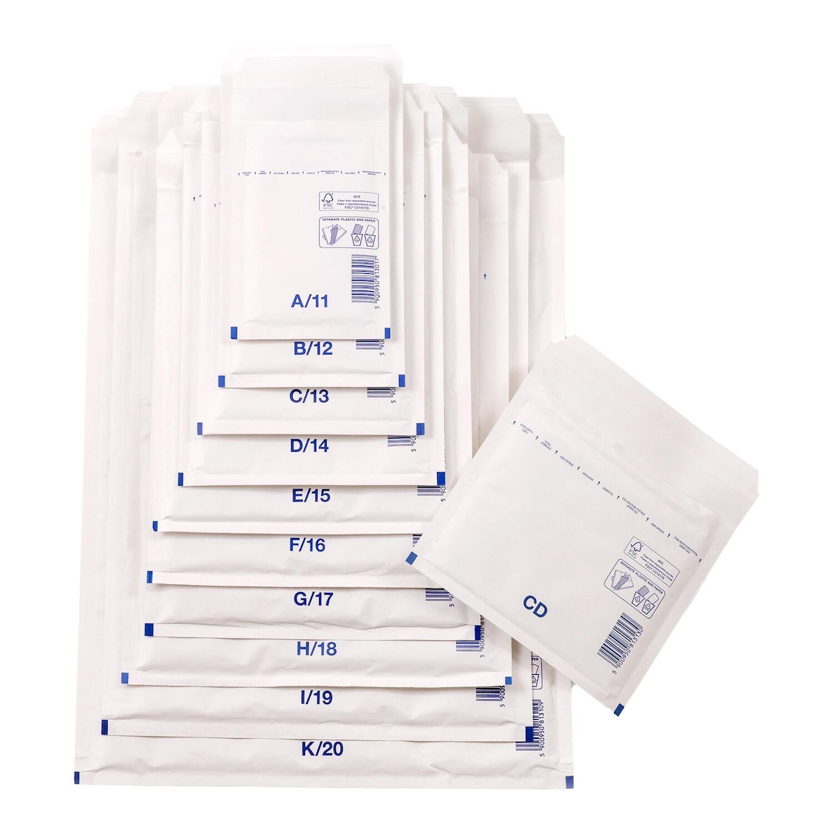VEPATIM 100x Luftpolstertaschen 225x340mm Gr. 7 (G/17) FSC weiß für A4+ Image