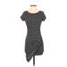 Windsor Casual Dress - Bodycon Scoop Neck Short sleeves: Black Print Dresses - Women's Size Medium