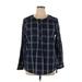 Nine West Long Sleeve Blouse: Blue Tops - Women's Size X-Large