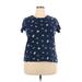 Croft & Barrow Short Sleeve T-Shirt: Blue Tops - Women's Size 2X-Large