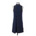 Splendid Casual Dress - Shift Mock Sleeveless: Blue Stripes Dresses - Women's Size Small