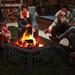 Bring Home Furniture 32" Wood Burning Fire Pit Table, Outdoor Firepit Log Grate Spark Screen & Poker For Balcony Cast Iron | Wayfair