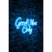 Trinx Jaquari 20" Good Vibes Only LED Neon Sign in Blue | 13 H x 20 W x 1 D in | Wayfair 8CC7EE2BD1894FCB91C9BA985EF3E9BB