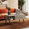 Latitude Run® Lift Top Extendable 4 Legs Coffee Table w/ Storage Wood in Brown | 17 H x 39 W x 20 D in | Wayfair 0EEBC9146D0742238698B00D7E4CB147