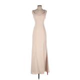 Dessy Collection Cocktail Dress Open Neckline Sleeveless: Tan Dresses - Women's Size 00