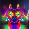 CornerK Majora's Mask LED Neon Sign LoZ Gamer Gift Gamer Mask Game Room Decor Light for Helpda
