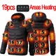 19/11/9 Areas Heated Jacket Men Electric Heating Jackets Heated Down Coat Men Women Clothing Winter