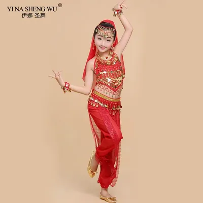 Bauchtanz-Kostüme für Kinder, orientalische Tanzkostüme, Mädchen, Ägypten, Bollywood, indische Image
