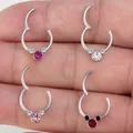 1pc chirurgischen Stahl cz Septum Schmuck Klapp segment Ring Körper Piercing Nase Reifen Lippen