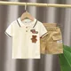 Sommer Baby Boy Kleidung Sets Mode Bär Stickerei Kurzarm T-Shirt Shorts Kinder 2 Stück Anzug 1-5y