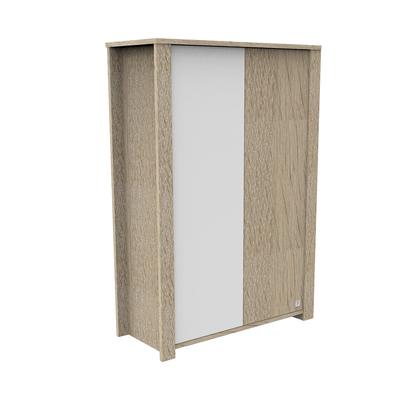 Armoire 2 portes couleur bois et blanc