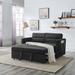 54.5" Loveseat Sleeper Sofa w/ Pull Out Bed & Adjustable Back, Black