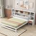 Full Size Platform Bed with Storage Headboard and Drawers for Bedroom, White