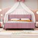 Modern Queen Size Velvet Upholstered Bed with Tufted Platform Bed Frame for Dorm, Bedroom No Box Spring Needed, Easy Assembly